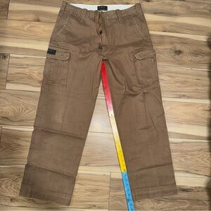 M Gordon 1998 Heavy Twill Golden Brown Stone Wash Cargo Pants Mens 36 R x 31Army